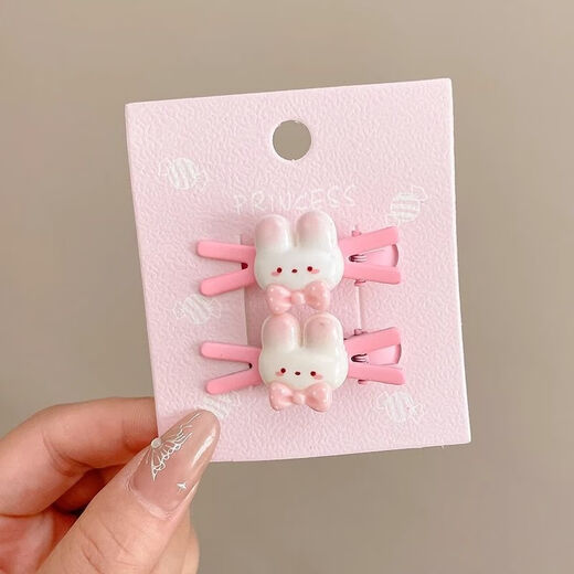Ellilo sweet little rabbit hair clip girl cartoon new side broken hair side clip children's forehead bangs clip headdress female rabbit hair accessories main picture 12 pack