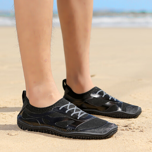 PKSAQ new men's beach shoes sea shoes beach shoes women's outdoor swimming stream wading sport casual shoes fitness 702 black 41