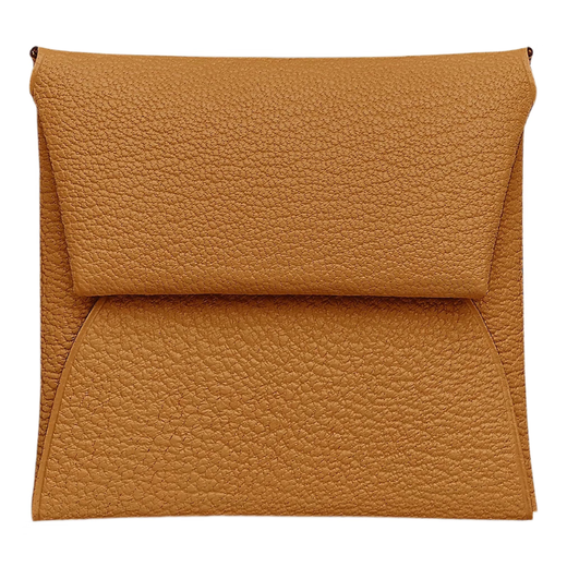 Hermès (Hermes) Portefeuille de pièces pour hommes et femmes portefeuille pliant de chèvre Sac de carte argentée plaquée et claque de palladium à la mode chinoise Gift Brown