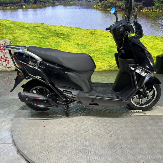 芒芒适用适用天鹰游艇125摩托车TY12532D护杠保险杠防侧摔防撞杠 碳钢前杠后杠黑色铠甲套