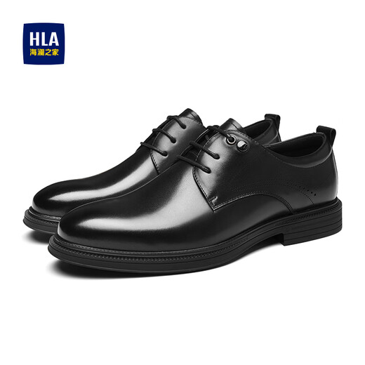 Hailan House HLA Leather Shoes Men's Business Breathable Casual Derby Shoes Men's HAAPXM3DAO189 Black 41