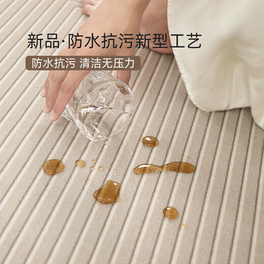 佤歌莉娜客厅地毯轻奢加密圈绒新款茶几毯家用防水防污沙发地毯大面积 方古-15601 200cm*300cm耐脏易清洗】