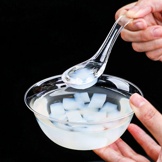 MULTIPOTENT disposable 20ml crystal spoon dessert spoon Chinese porridge spoon spoon plastic small rice spoon 20 pieces Jia Shengya series