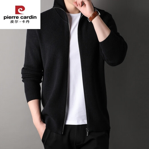 Pierre Cardin Strick Jacke Herren Herbst Koreanische Version Antriebsstrahl-Strickjacke Top High-End Casual Reißverschluss Cardigan Pullover Männer 87558 Deep Coffee 2xl (145-165jin [Jin gleich 0,5 kg])
