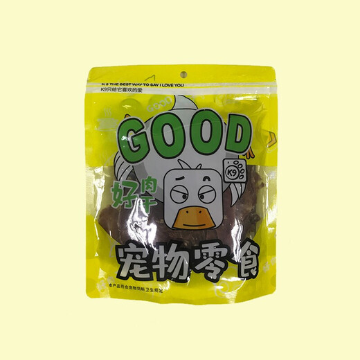 K9狗零食 鸡胸薄片 泰迪金毛柯基小型犬牛肉切片拧丝宠物零食 鸭肉三明治丁300g