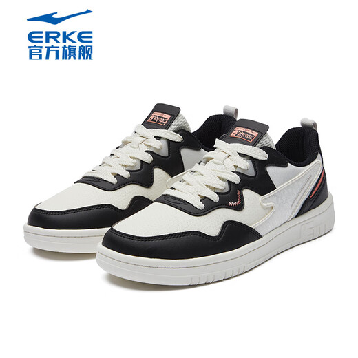 Hongxing Erke Board Schuhe hochtop dicker Sohle lässig Sport kontrastierende Farbe Vielseitiger Trend Frauen Spleiß Skateboard Schuhe Street Fashion Casual Schuhe Gummi -Knospen Weiß/Schwarz 1392 35
