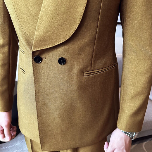 JESSONS DOUBLE BREAGE GREEN FRUTS COLLAR SUIT SUIR BUSING HEMS HEMSE BUSING CONCUTER ROBE SIMP MEMS SUIT MEN SUIS noir (costume + pantalon + C6623 Shirt White) L