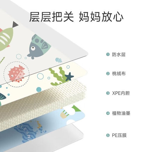 贝肽斯婴儿爬爬垫加厚家用无甲醛宝宝垫子地垫儿童无味爬行垫 【尺码】180x200x厚2cm AR升级款疯狂动物城+蒙式早教乐