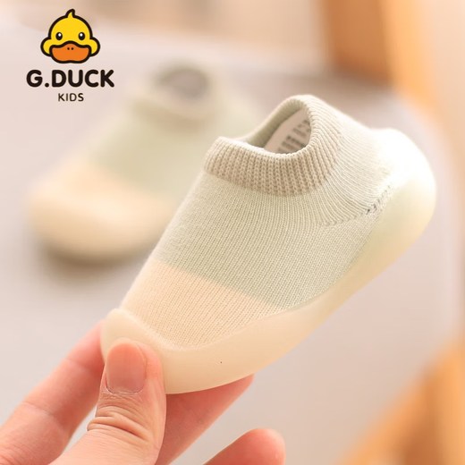 G.DUCKKIDS小黄鸭地板袜儿童袜套宝宝防滑厚底学步室内春秋冬小童袜子鞋婴儿 袜子鞋黄色 22/23码建议脚长13厘米