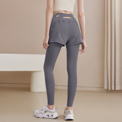 Lululomddw2024 neuer Stil Wearable Fitnesshose für Herbst- und Winterurlaub zweiteilige Sport-Yogamosen für Frauen, die Fitness-Trainingskleidung grau leiten