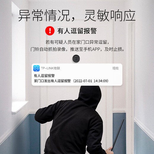 TP-Link Smart Cat Eye Überwachungskamera, Video-Türklingel mit Displaybildschirm, Anti-Diebstahl-Tür, elektronisches Katzenauge, Gesichtserkennung, Remote Voice Change Intercom, WeChat-Videoanruf DB635A