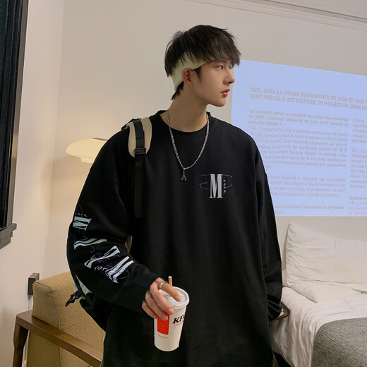 
Commander Bear Helley Jones Long Sleeve T-shirt Men's Autumn New Hong Kong Style Top Teenager Student Loose Casual Dsa148-t695 White S
