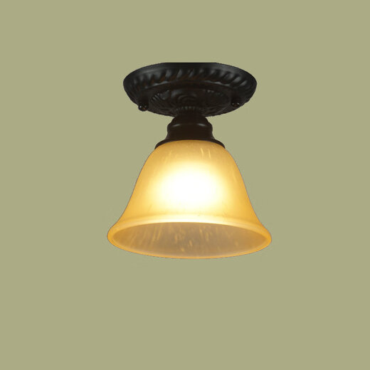 Micro European single-head small ceiling lamp, balcony aisle, entrance lamp, kitchen and bathroom lamp, cloakroom lamp, wrought iron ceiling LED lamp, small kapok ceiling lamp with 5 watts