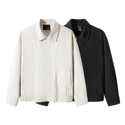 GXG Men's 2024 Autumn Casual Loose Coat Jacket Men Black 175/L