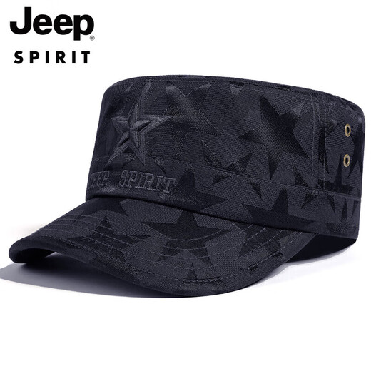 吉普（JEEP）帽子男士鸭舌帽四季款百搭平顶帽休闲户外中老年爸爸棒球帽A0160