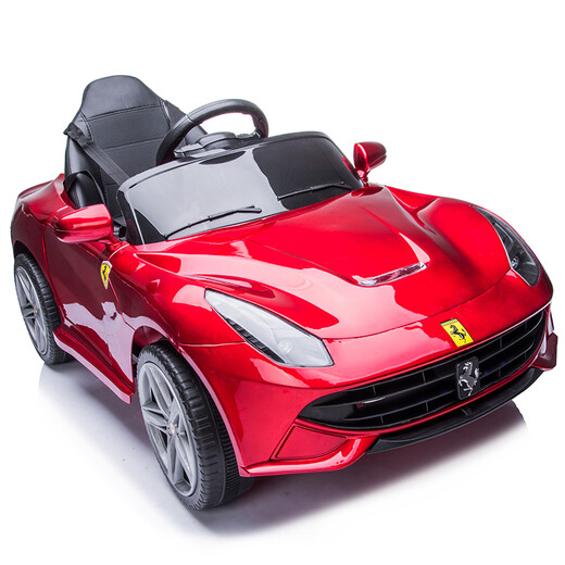 Aseblarm electric car for infants and young children, four-wheeled, can sit on a person, remote control car, 1-3 years old, 45 swing stroller for boys and girls, painted red, dual drive + remote control + swing