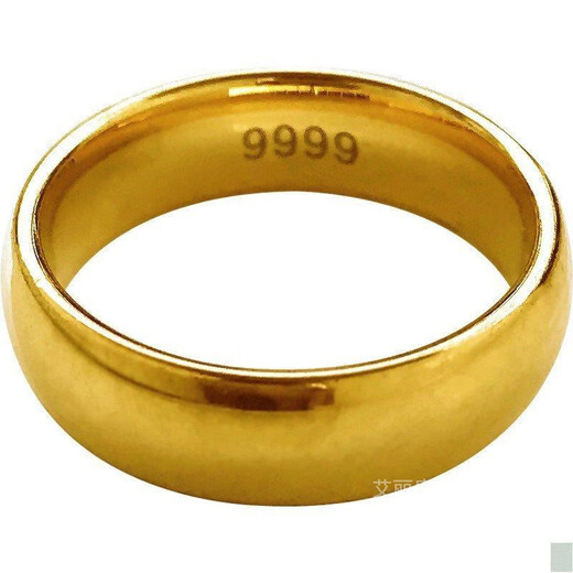 Fat Donglai's same style 18k gold ring wide face gold new couple model gold glossy closed seal seal live ring
