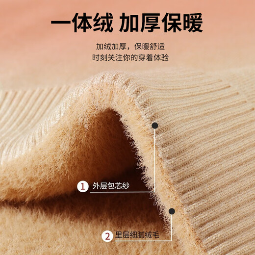 NASA GISS Turtleneck Sweater Men's Autumn and Winter Velvet Warm Sweater Men's Sweater Turtleneck Black Velvet L