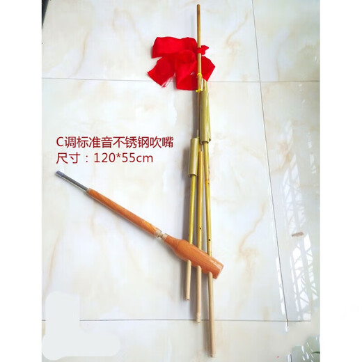 杉贝贵州苗族芦笙民族手工竹制舞台演出道具芦笙6管大小号芦 C调标准 小号一音40x20cm小学生道具型
