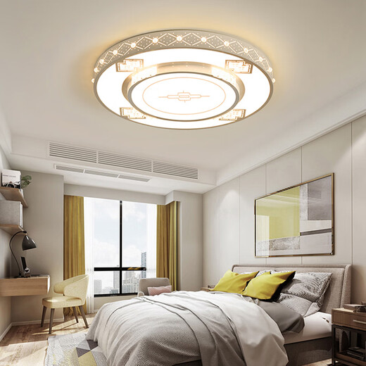 Light luxury living room large round lamp 1.2 meters headlight modern simple crystal lamp hall main lamp 2022 new flower-shaped ceiling lamp round GY round 80cm high 8cm white light 96 watts