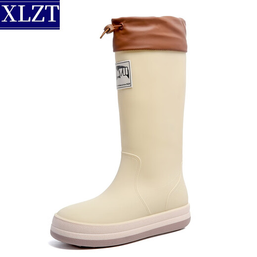 XLZT Mode japanische und koreanische hohe Röhrchenpaar Regenschuhe im Freien vielseitige wasserdichte Schuhe der Frauen wasserdichte Körperschwanzschuhe Schwarz 38 (240 mm)