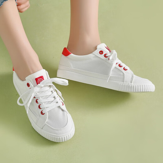 Menschlichem atmungsaktives Mesh-Leinwandschuhe für Frauen Sommer-Netz vielseitige Freizeitbrettschuhe Korean Thin Hollow Student Mesh kleine weiße Schuhe Beige 2575 38