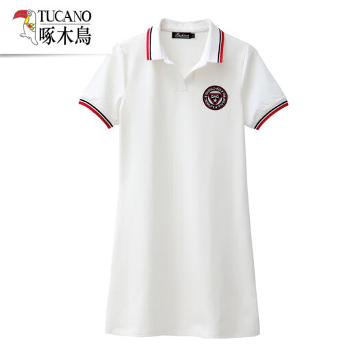 
Woodpecker's new ice silk summer lapel T-shirt for women's short-sleeved sports and casual small polo shirt mid-length women's dress AL829 black L 103-113Jin[Jin equals 0.5 kg]