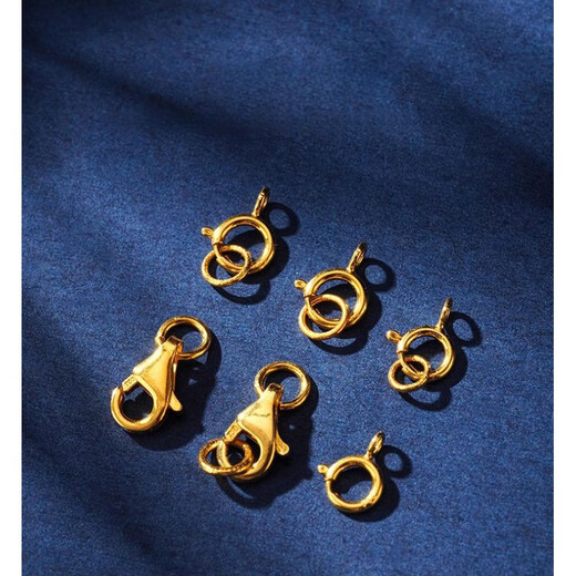 GOR Fat Donglai's same style 18K gold necklace buckle universal buckle accessories diy buckle head lobster buckle spring buckle handmade material No. 3 18K gold small spring buckle * 1