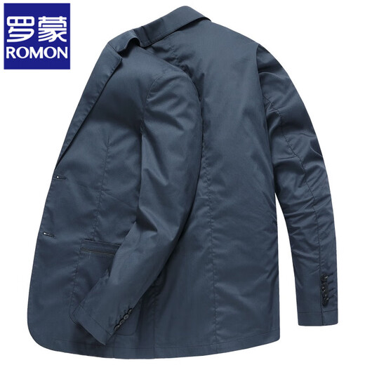 罗蒙（ROMON）高端休闲西服男士春夏季商务中年薄外套上衣修身西装外套 深蓝色 XL 180/96A