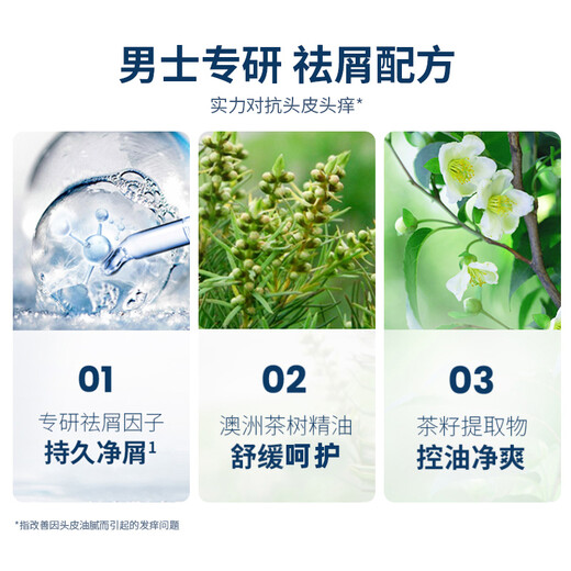 阿道夫男士祛屑止痒洗沐套装 洗发水沐浴露450ml*2 茶树精油洗发露
