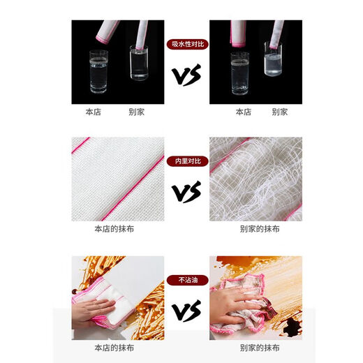 Lingnuo 12-layer thickened pure cotton yarn dishcloth, non-stick oil rag, kitchen special water-absorbent dish towel, scouring pad for decontamination, 20 pieces, 12-layer yarn 30*30cm