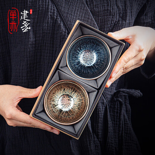 Shan Yijian tea cup intangible cultural heritage master cup to cup tea set tea cup-golden years