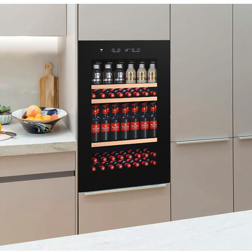 Gironde BI48S built-in red wine cabinet, constant temperature wine cabinet, beverage cabinet, tea refrigerator, household high cabinet built-in for restaurants and bars, frequency conversion-885 high full glass door dual temperature, 42 bottles