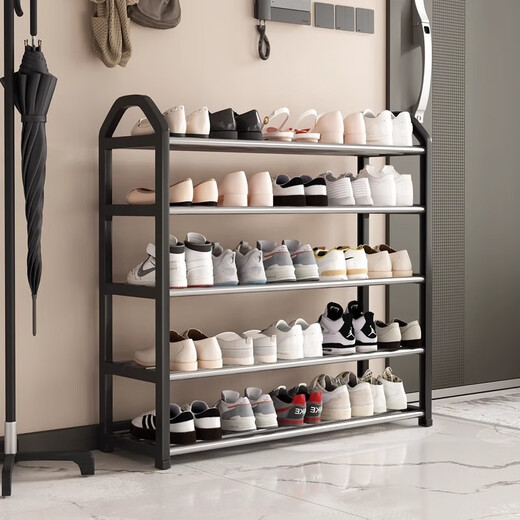 Millennium Washington simple multi-layer shoe rack home indoor door dormitory rental room storage rack black 3 layers 45cm