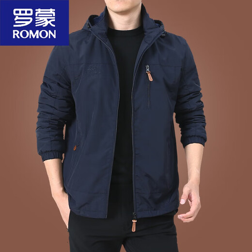 Romon Outdoor Herrenjacke Herbst und Winter 2025 Neue Herbstkleidung mittleren Alters im mittleren Alter und Herren Frühling und Herbst Dicke 9898 Black Style Plus Fleece 2xl