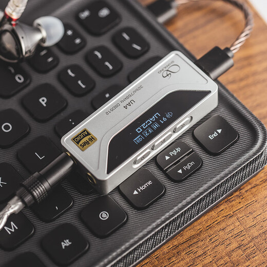 SHANLING UA4 decoder amp portable small tail all-in-one mobile phone computer amplifier balanced 4.4 titanium color + orange leather case