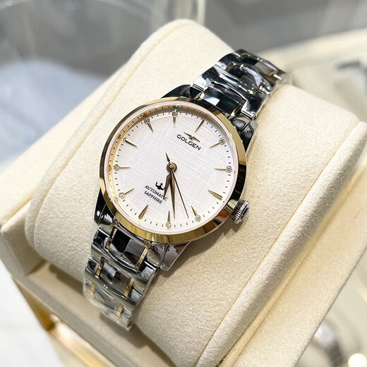 Gu Zun (GOLGEN) watch men's automatic mechanical watch calendar watch female couple's national watch waterproof jazz series birthday gift 6197 gold and white disk mechanical women's watch GN.6197L.VGS
