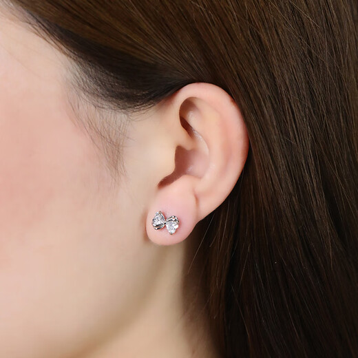 Old silversmith s925 silver earrings with bows to support ear piercings, no need to pick them off for sleeping and commuting, as a Valentine's Day gift for girlfriend, silver earrings for women