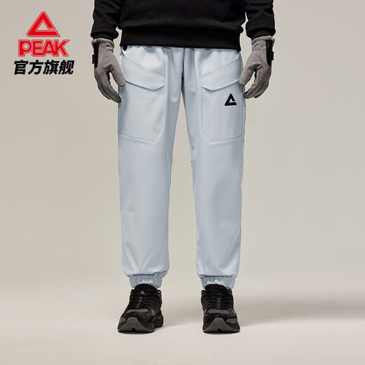 Peak velvet sweatpants for men, autumn and winter new outdoor fashion trends, loose straight leg sports student casual pants, silver gray XL