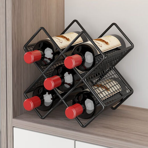 Tanbeiman Red Wine Display Rack Red Wine Rack Creative Light Luxury Modern Simple European Wine Cabinet Rack Ornament Wine Rack Display Rack Wine Rack Holder Black Double Pack