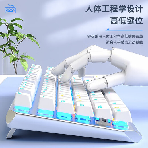 Wolf Spider (AULA) F3087 mechanical keyboard 87 keys green black tea red axis wired e-sports game office laptop keyboard seamless wired keyboard-black axis