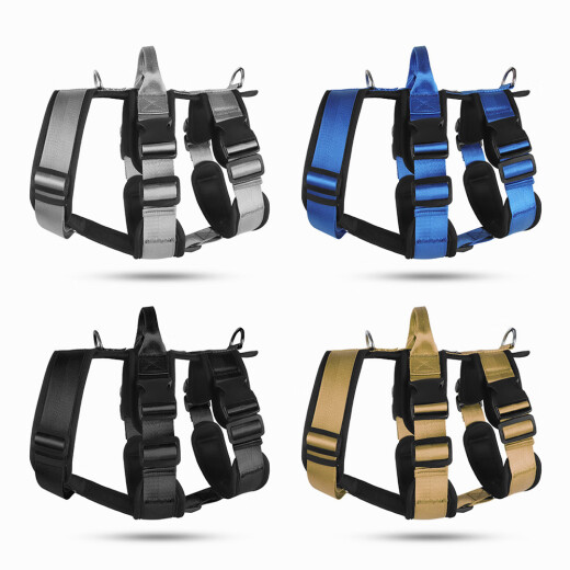 LOVINGPET dog harness for going out, medium and large dog harness, dog pet harness, golden retriever Labrador harness, anti-breakaway blue L recommended 60-90Jin [Jin equals 0.5kg] polyester