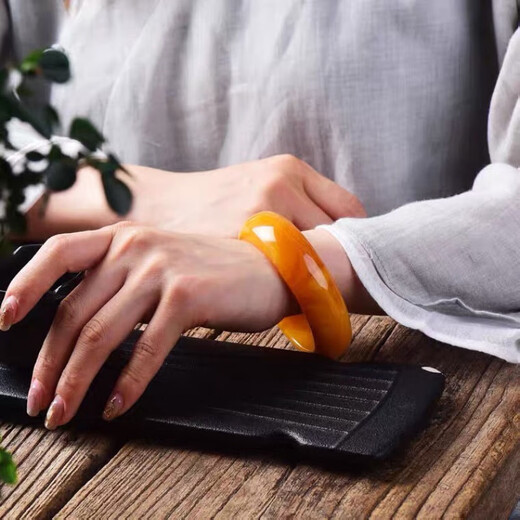 DL 1998 Chicken Fat Yellow Beeswax Bracelet Natural Old Authentic Amber Natural Raw Ore Real Product Super Beautiful 56 Circles