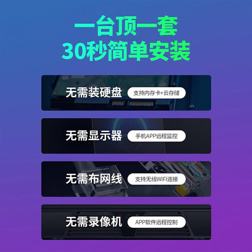 海威曼监控摄像头家用无线wifi高清室内4g无网络终身免流量手机远程监控器360度无死角带夜视全景可对话 双镜头【4G版】无需网络+无需充值 30天循环录像