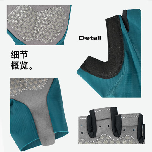 Dahang Cycling Gloves Bicycle Outdoor Mountaineering Fitness Sports Short Finger Ice Silk Non-Slip Shock Absorption Men and Women Summer Half Finger Summer Gloves Green L