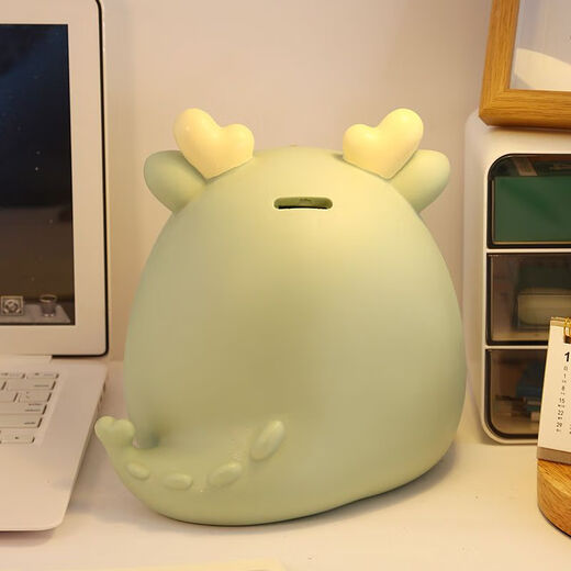 Sufan 2024 new year of the dragon piggy bank cartoon children's zodiac piggy bank only goes in and out boys and girls gift ornaments small dragon cub (wealth) green - can be deposited and withdrawn