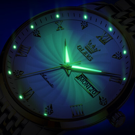 
OLEVS Swiss certified brand watch men's mechanical watch luminous waterproof fully automatic men's watch business high-end watch men's OLEVS-6630-steel belt white