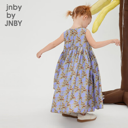 jnby by JNBY江南布衣童装无袖连衣裙夏可爱图案休闲中长款裙子女童1N5G12350 599紫色系多彩混杂色 130 cm
