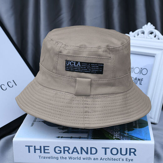 Ningchai Fisherman Chapeau Hat à hommes Spring and Summer Sun Sun Hat Travel Double face écran solaire pliant chapeau de soleil Hommes et femmes Basin Hat Toppers Light Khaki [Version améliorée] - UNE SANGLE (57-58) CM
