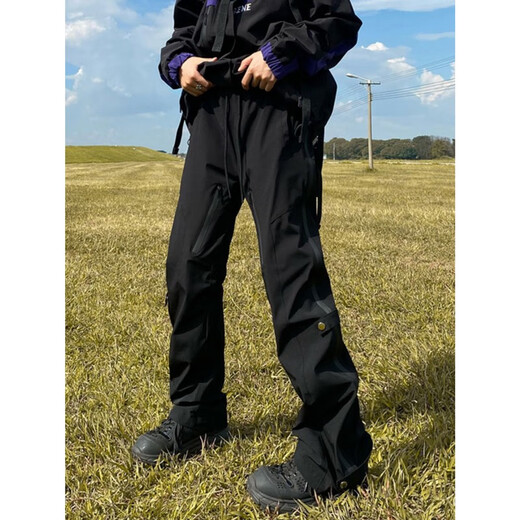 
QGF mountaineering charge pants for women in spring and autumn floor straight loose wide-leg pants sports casual and fashionable micro-flare work pants QT701-K8021 black M